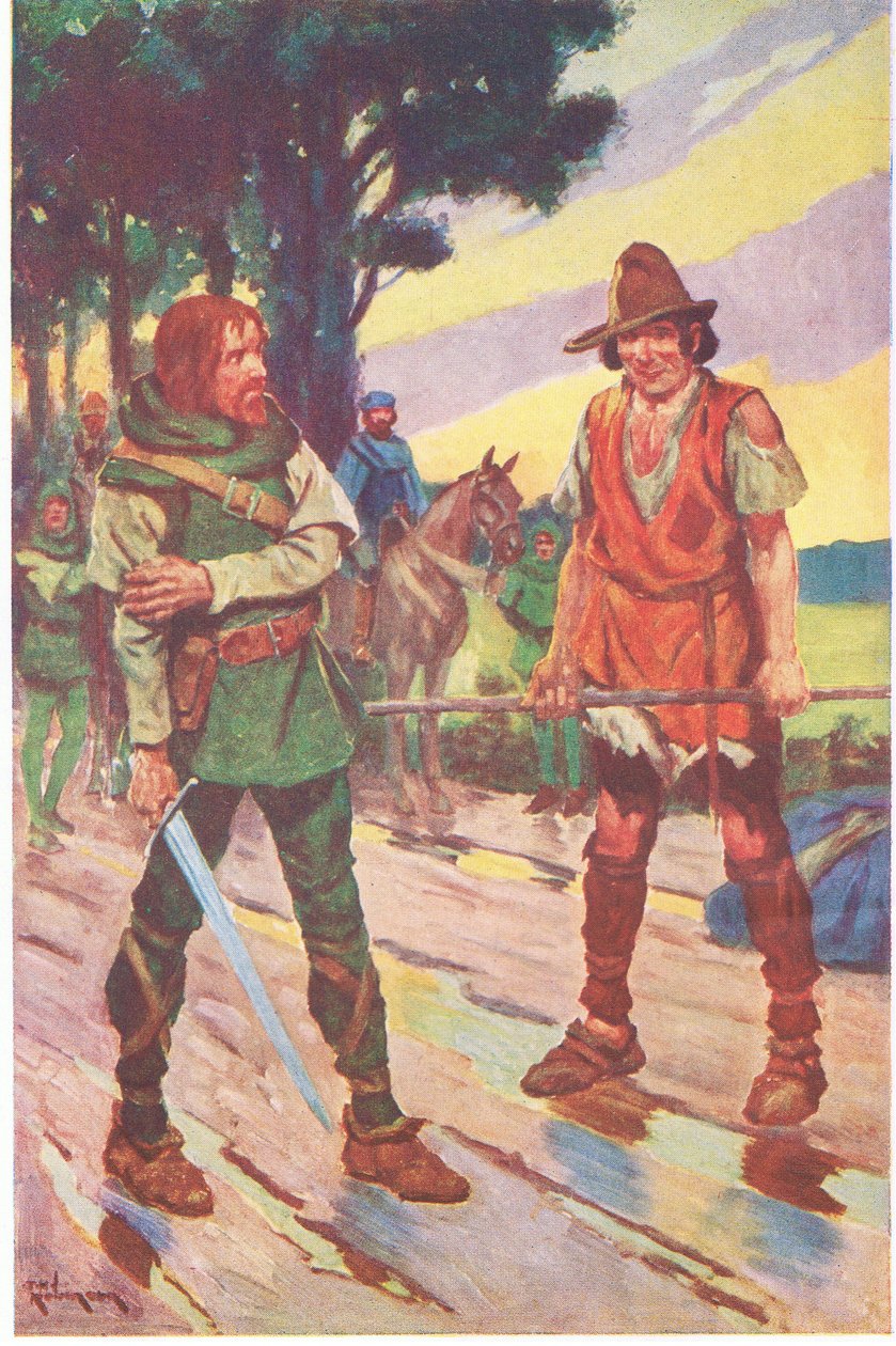 "Yo no", respondió el mendigo. "La pelea no fue de mi elección". (litografía en color) de Thomas Heath Robinson