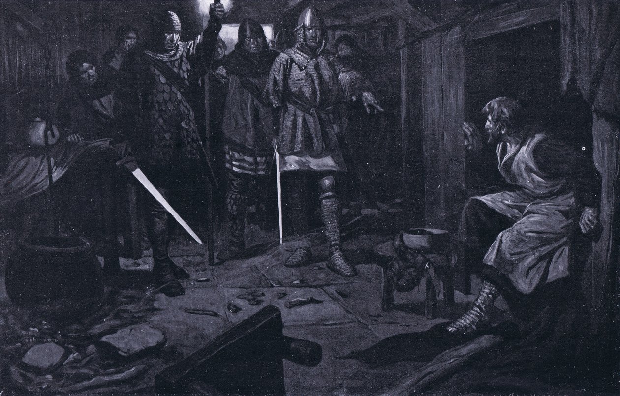 La captura de William Wallace AD1305 (litografía) de Thomas Heath Robinson
