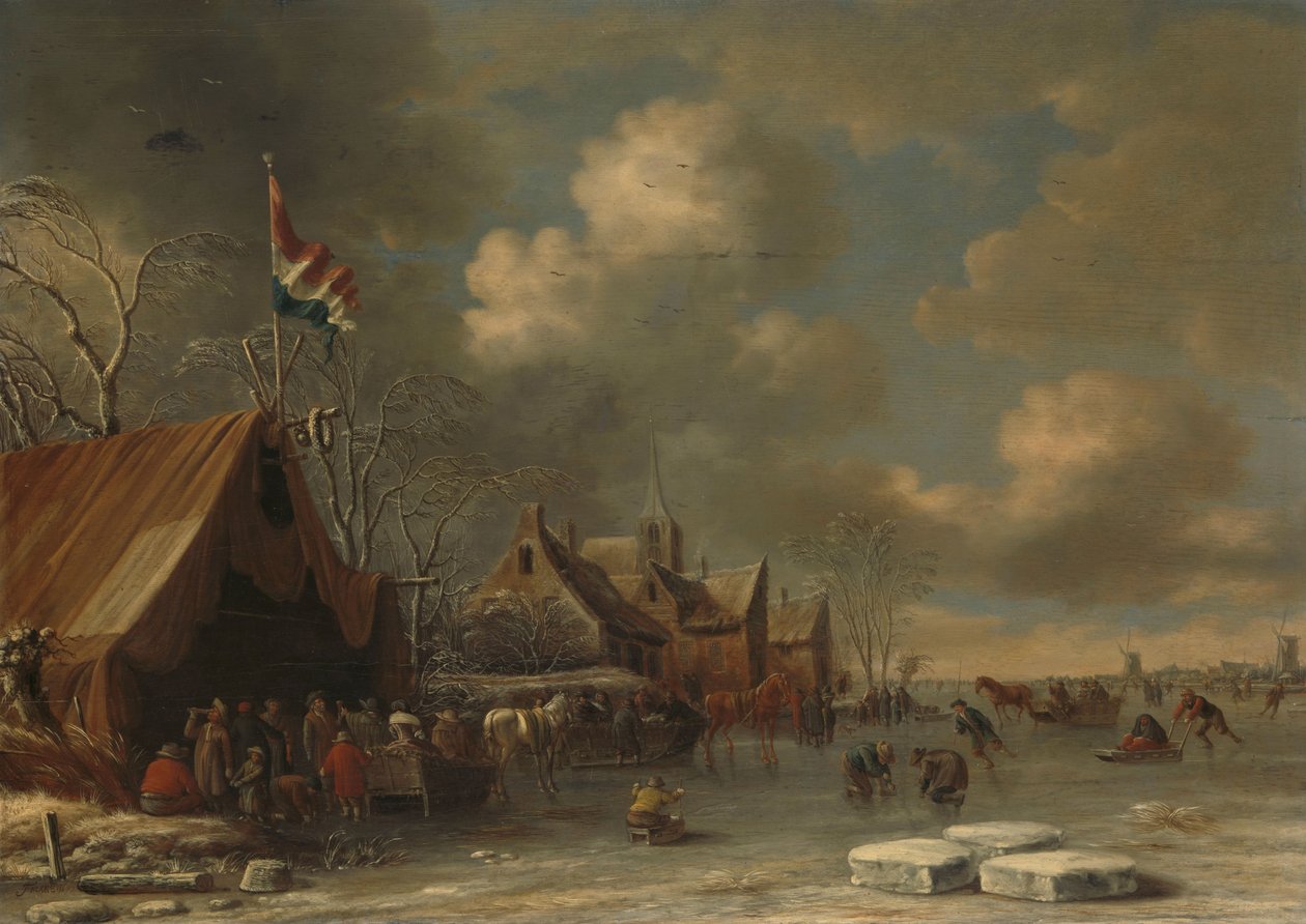 Disfrutando del hielo, 1677 de Thomas Heeremans