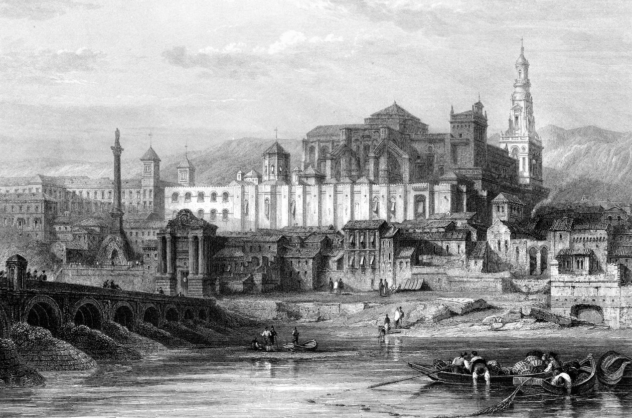 Gran mezquita y la mazmorra de la Inquisición, Córdoba, España, siglo XIX de Thomas Higham