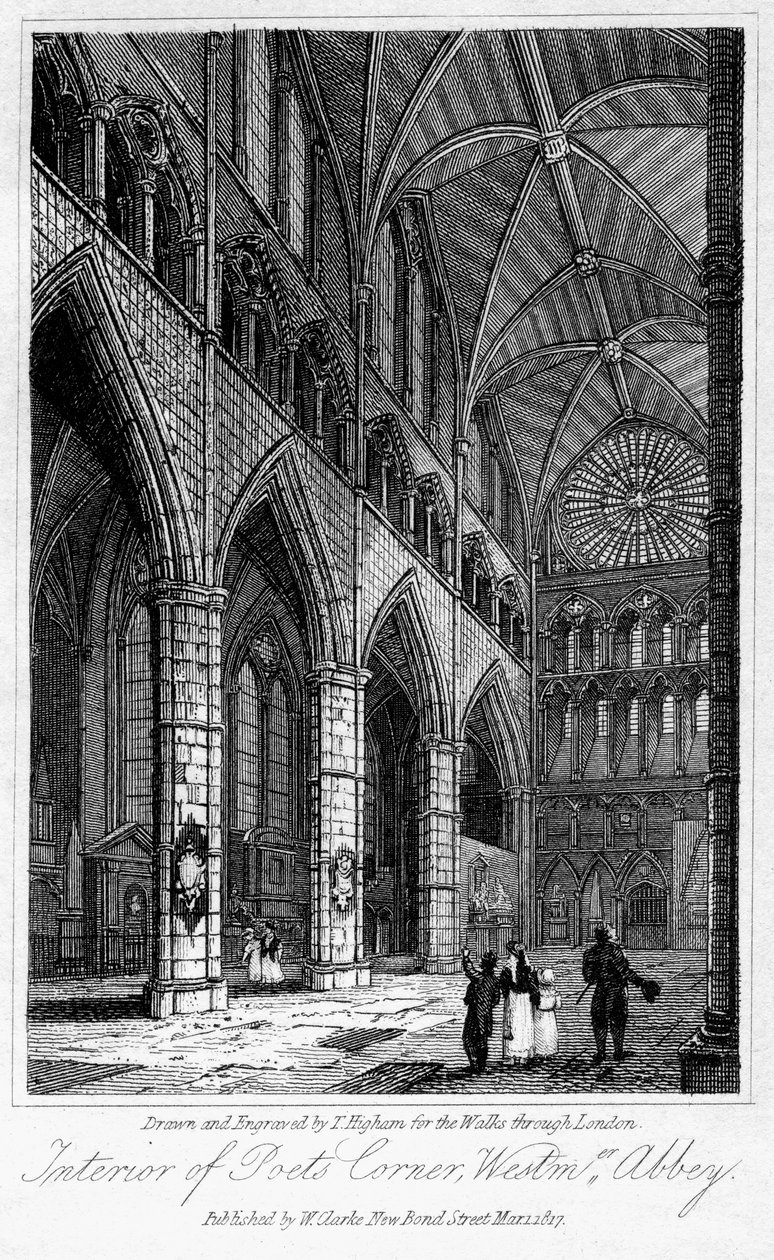 Interior del Rincón de los Poetas, Abadía de Westminster, Londres de Thomas Higham