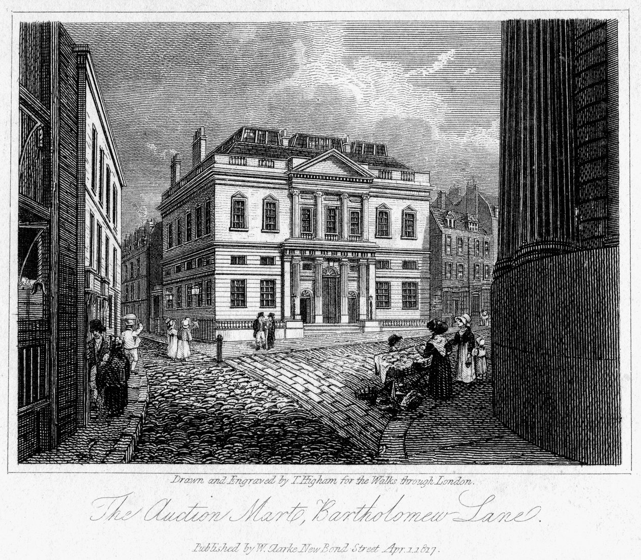 El Martillo de Subastas, Bartholomew Lane, Ciudad de Londres, 1817 de Thomas Higham