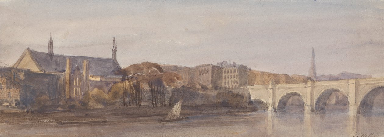 Vista de Westminster Hall y el puente desde Lambeth de Thomas Hollis