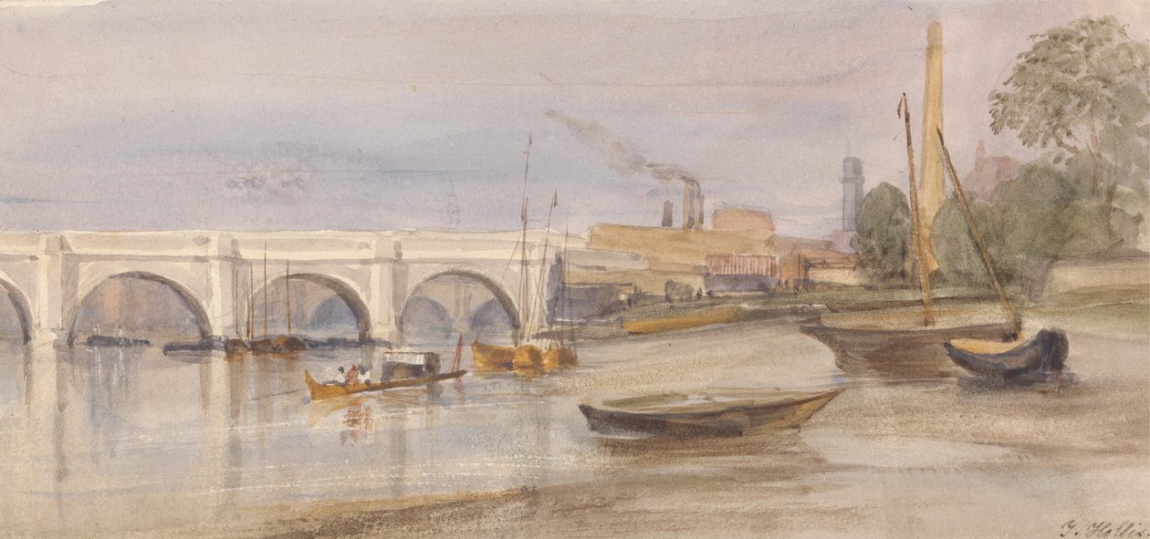 Puente de Westminster desde la orilla de Lambeth de Thomas Hollis