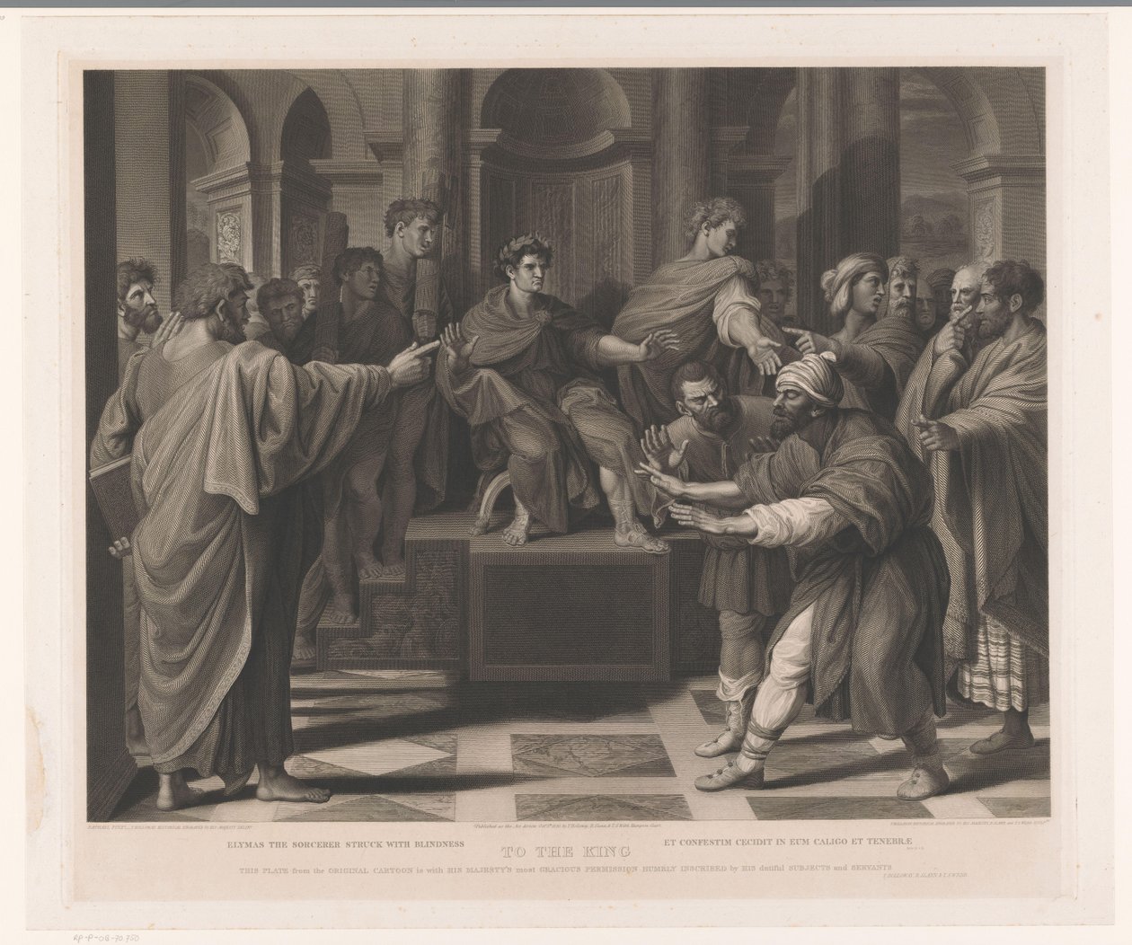 Elimas cegado por Pablo Elimas el hechicero golpeado con ceguera (título sobre objeto) Impresiones después de Raphael (título de la serie) Los dibujos animados de Raphael (título de la serie) de Thomas Holloway