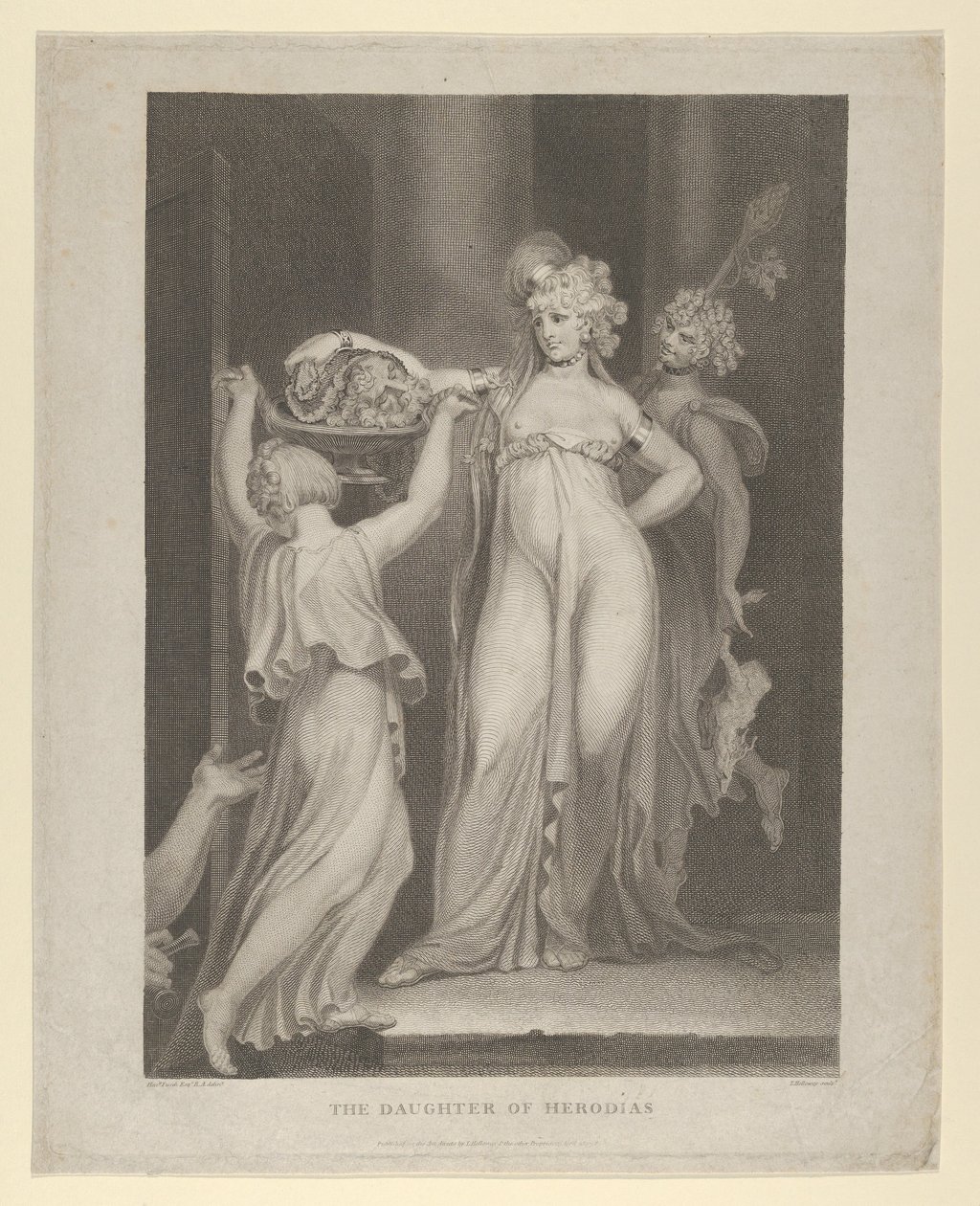 La Hija de Herodías Salomé Recibiendo la Cabeza de Juan el Bautista, Mateo 14:10-11, 1798 de Thomas Holloway