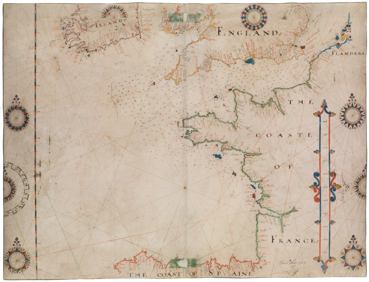 Mapa del Golfo de Vizcaya y Canal de la Mancha de Thomas Hood