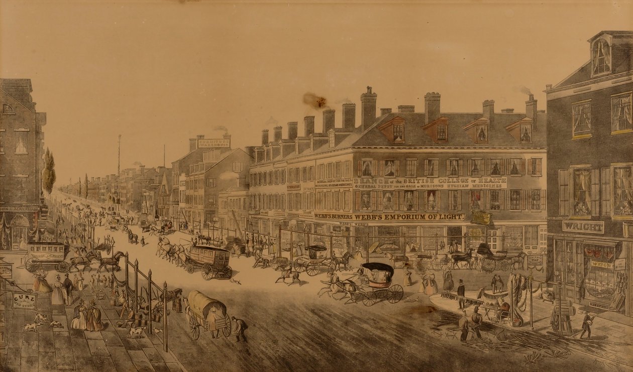 Broadway, Nueva York, 1836 (muestra el Webb