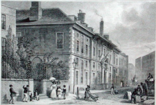 Vista del Salón del Orfebre desde Foster Lane, c.1827 de Thomas Hosmer (after) Shepherd