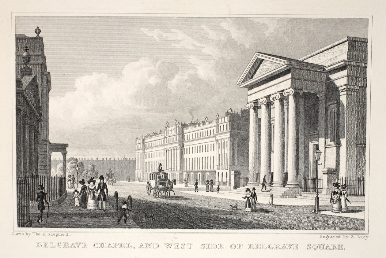 Capilla de Belgrave y lado oeste de Belgrave Square, de 