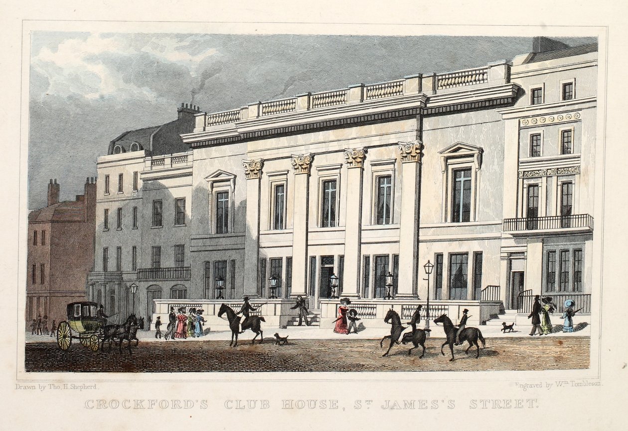 Casa del club Crockfords, calle St. James de Thomas Hosmer Shepherd