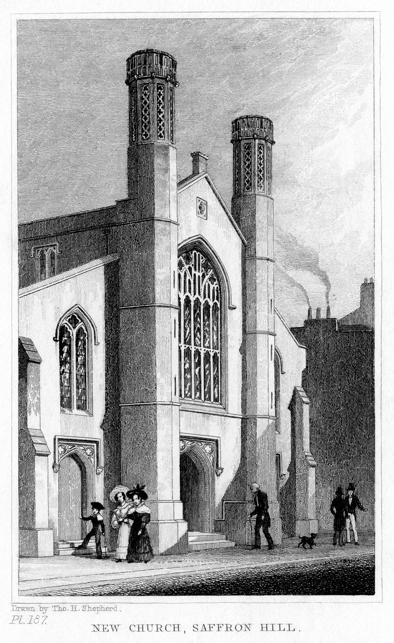 Iglesia Nueva, Saffron Hill, Camden, Londres de Thomas Hosmer Shepherd