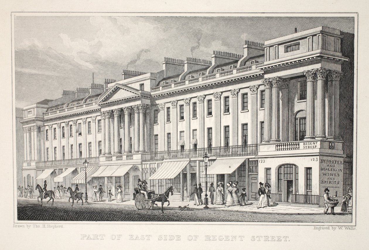 Parte del lado este de Regent Street, de 