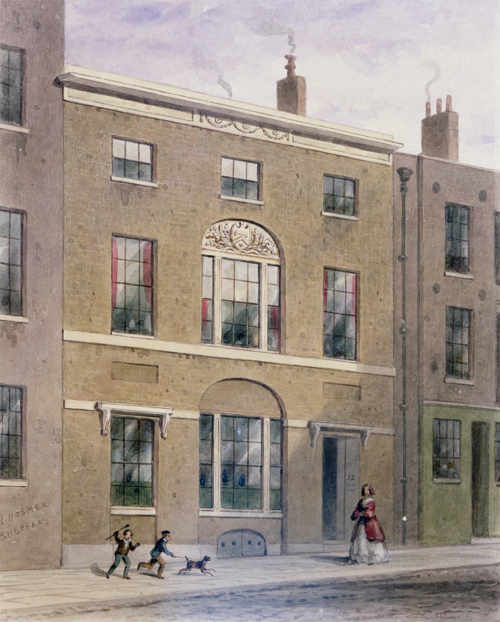 Salón de Plomeros en Great Bush Lane, Cannon Street, 1851 de Thomas Hosmer Shepherd