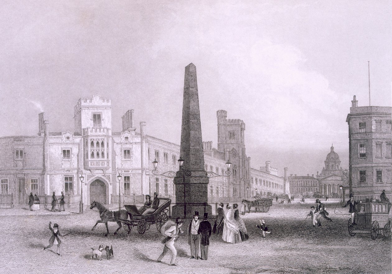 Escuela para ciegos indigentes y Hospital de Bethlehem, c1851-55 de Thomas Hosmer Shepherd