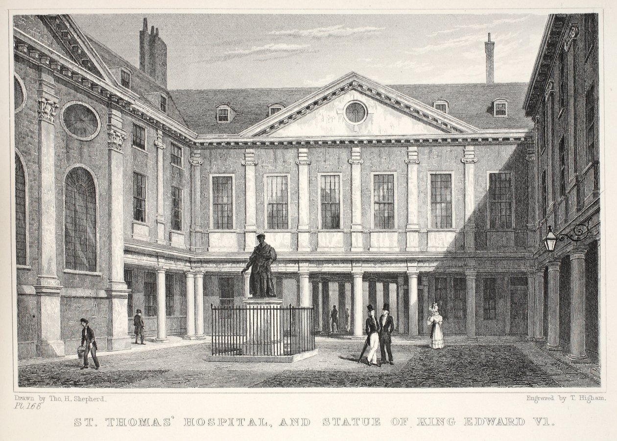 Hospital de San Tomás y Estatua del Rey Eduardo VI, de 
