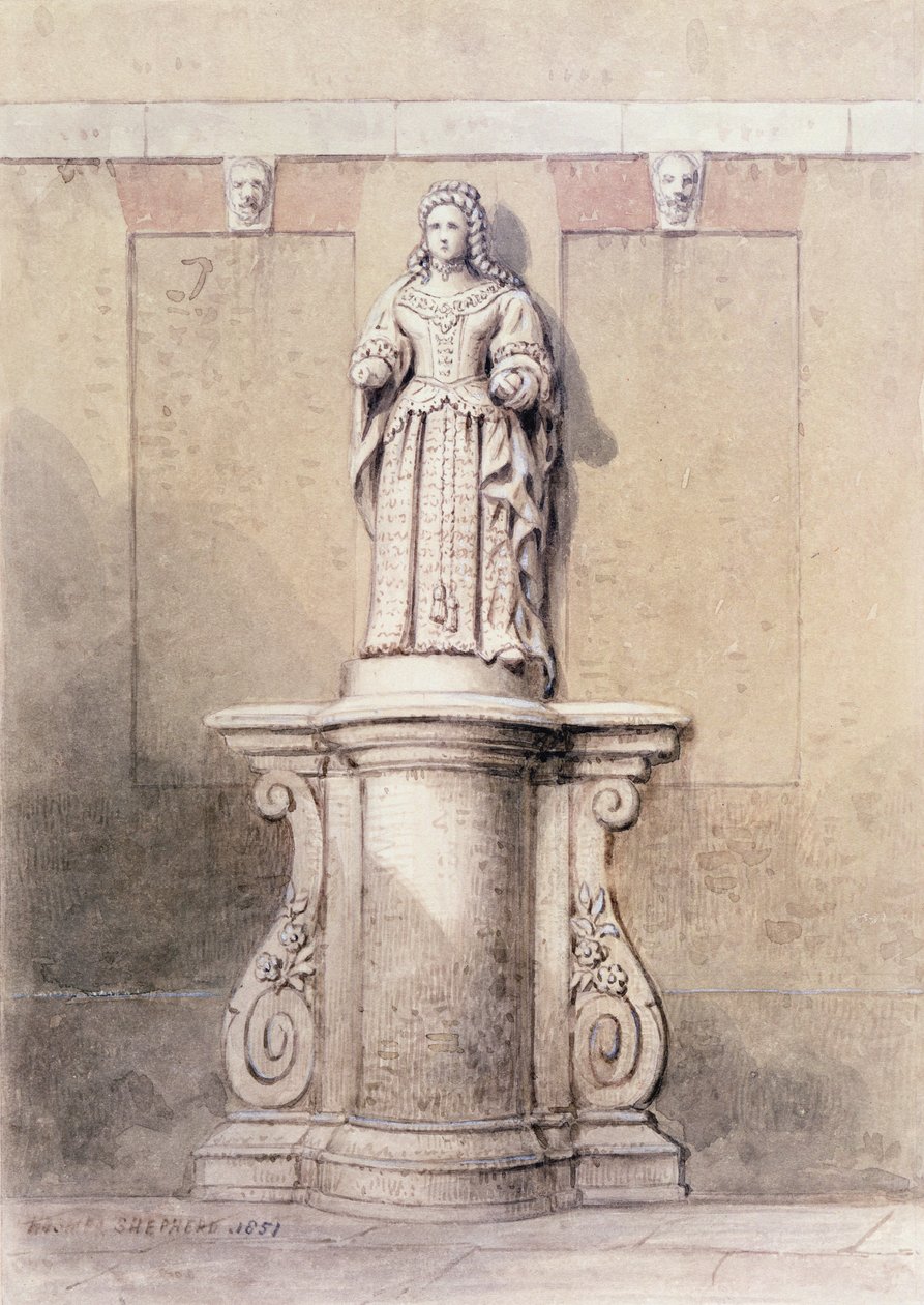 Estatua de la Reina Ana en el extremo este de Queen Square, 1851 de Thomas Hosmer Shepherd