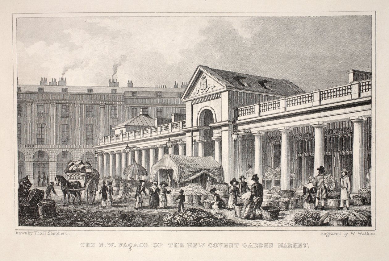La fachada noroeste del nuevo mercado de Covent Garden, de 