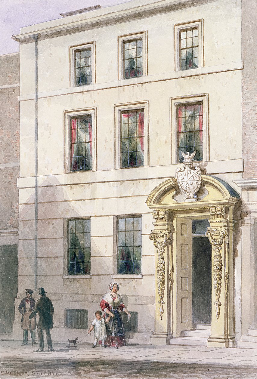 La nueva fachada de Painter Stainers Hall, 1850 de Thomas Hosmer Shepherd