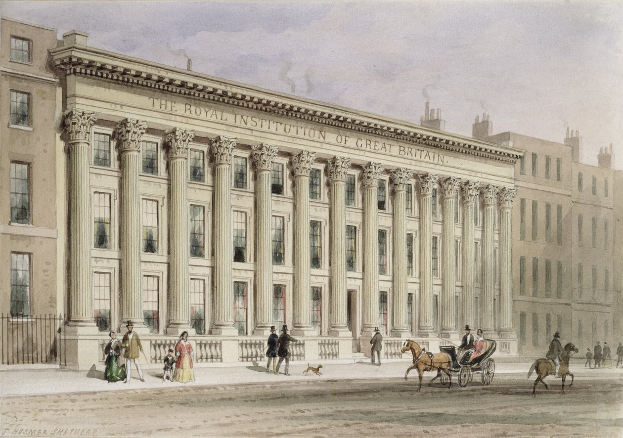 La Real Institución de Gran Bretaña, Albemarle Street, c.1838 de Thomas Hosmer Shepherd