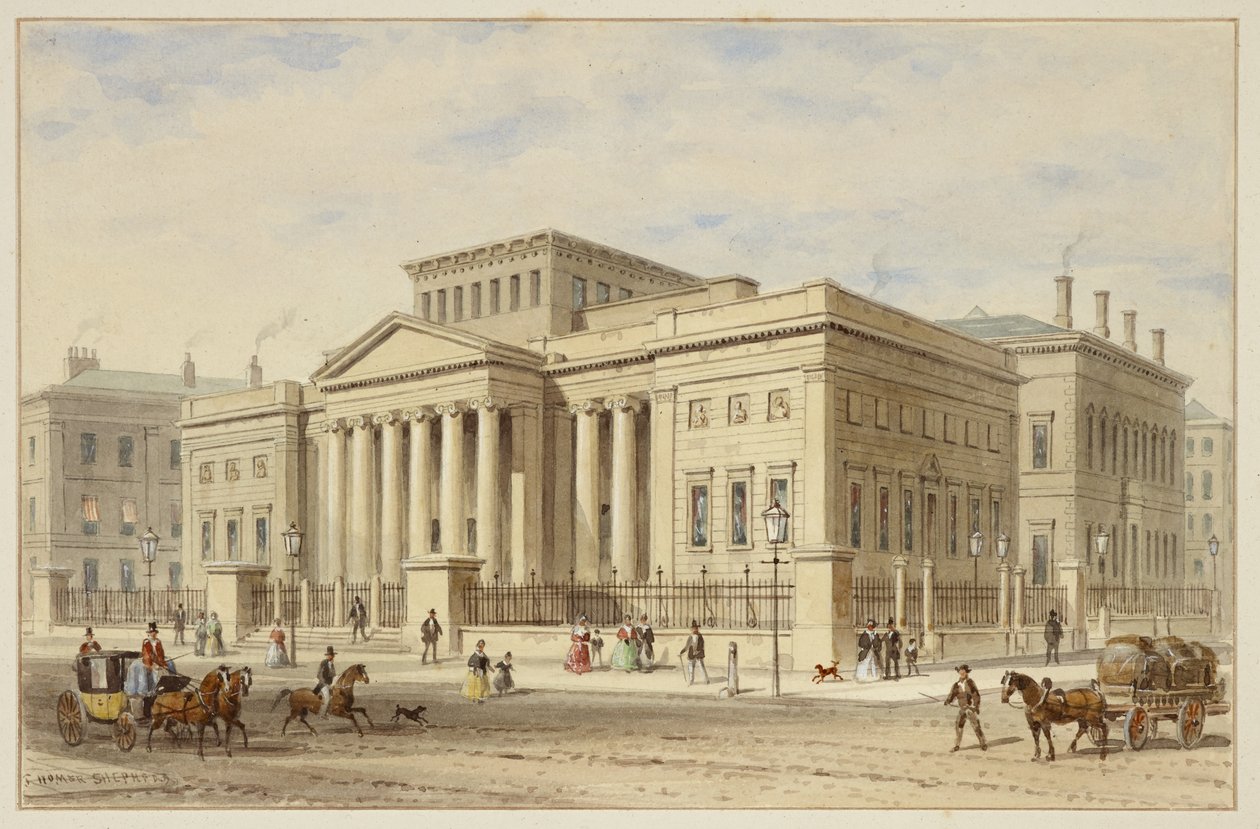 The Royal Manchester Institution, c.1836 (acuarela sobre papel) de Thomas Hosmer Shepherd