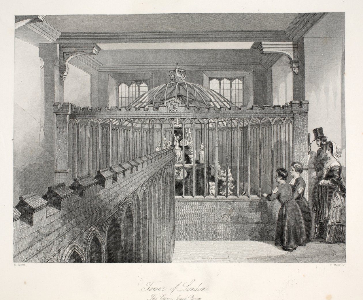 La Torre de Londres, la Sala de las Joyas de la Corona, de 