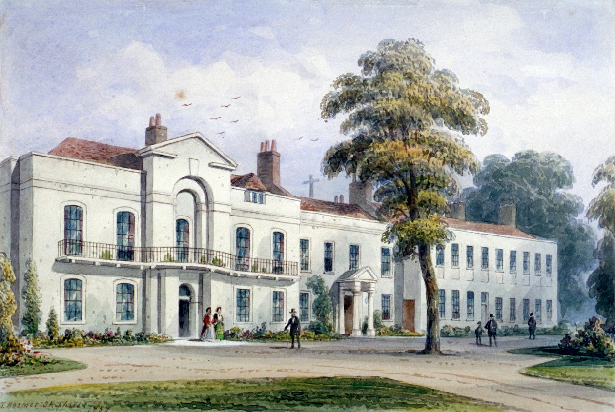 Vista de Brompton Lodge, Kensington, Londres, 1857 de Thomas Hosmer Shepherd