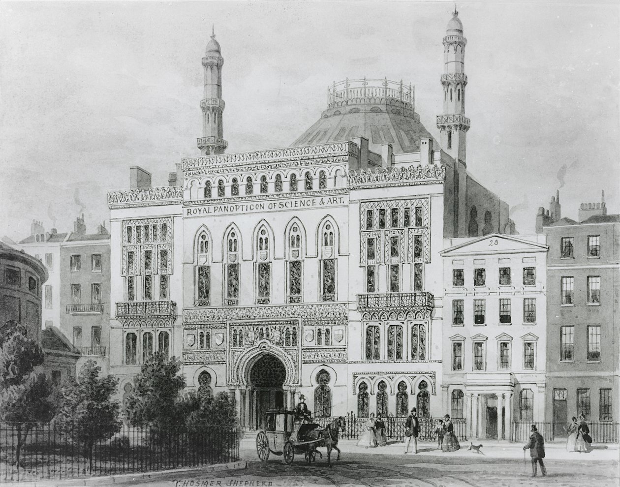 Vista del Panóptico Real de Ciencia y Arte, 1825 de Thomas Hosmer Shepherd