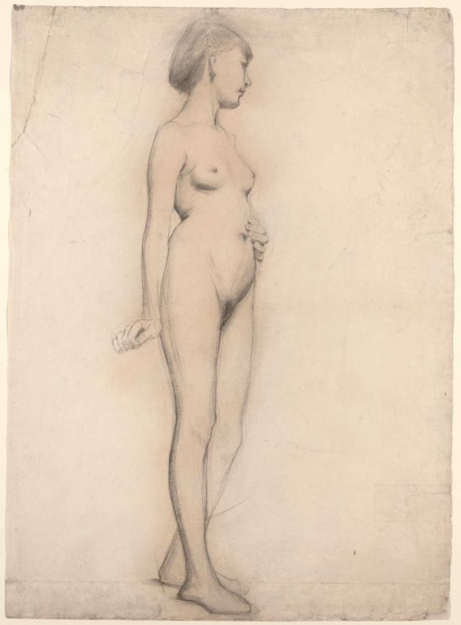 Niña desnuda de pie de Thomas Hovenden