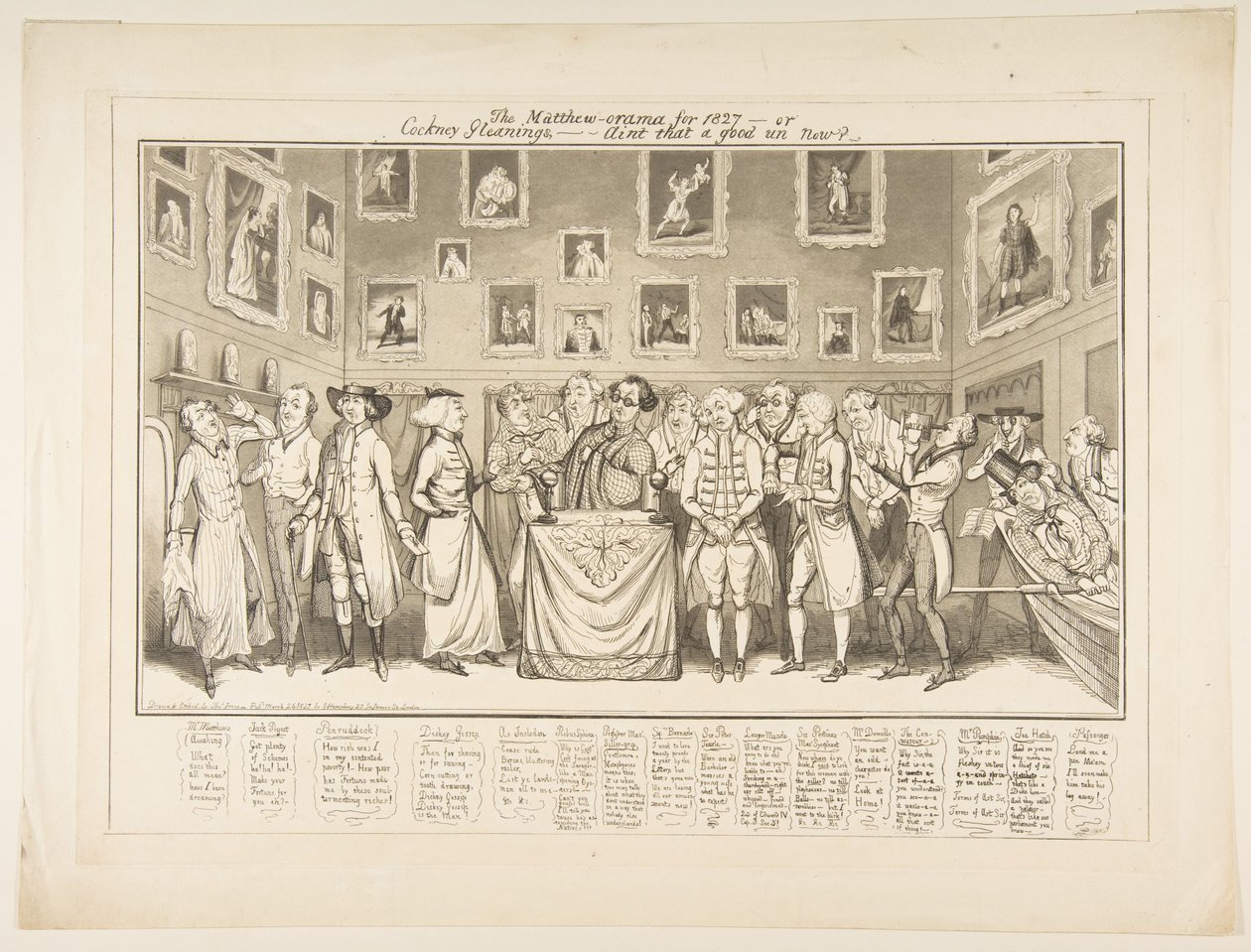 El Matthew-orama para 1827 o Recogiendo en el Cockney, ¿No es bueno ahora?, 26 de marzo de 1827 de Thomas Howell Jones