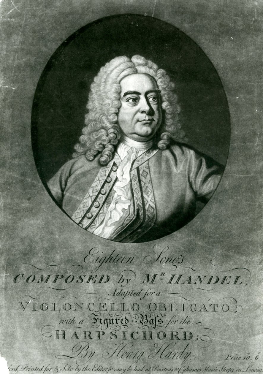 Dieciocho Canciones compuestas por Handel adaptadas para un Violonchelo Obligado con Clavicémbalo por Henry Hardy de Thomas Hudson