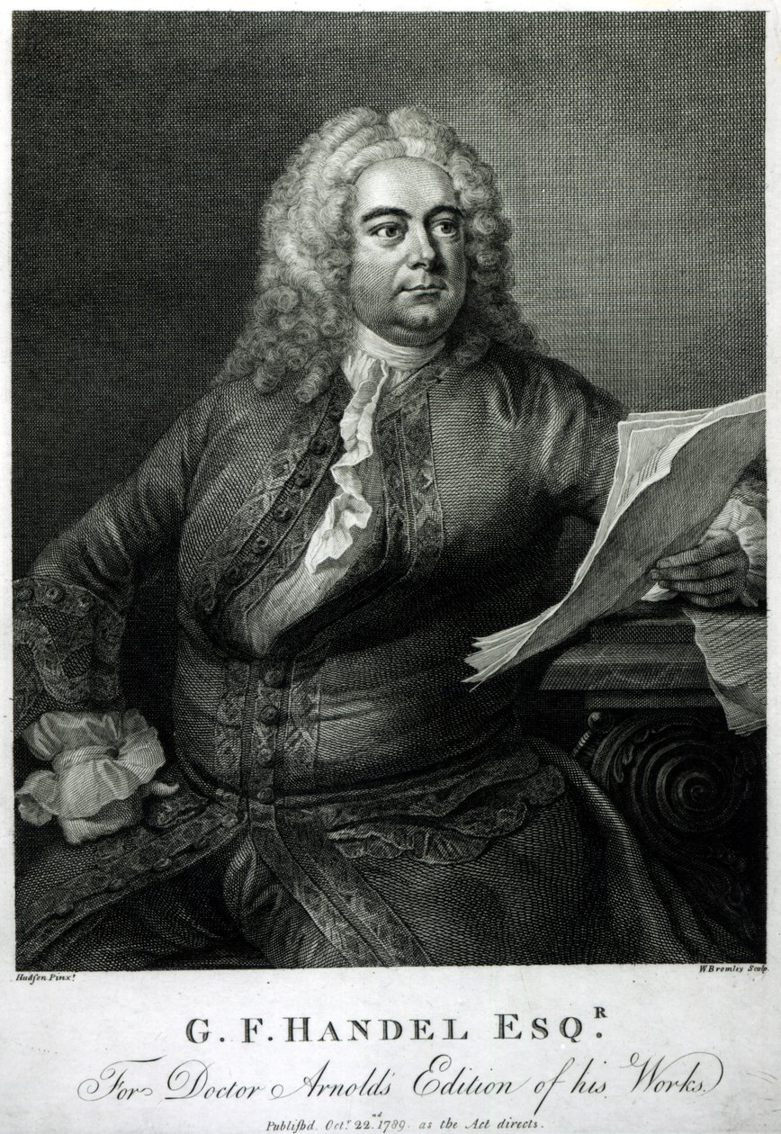 George Frederick Handel (1685-1759), grabado por William Bromley (1769-1842), para la edición del Doctor Arnold de sus (Handel) obras, pub. 1789 de Thomas Hudson