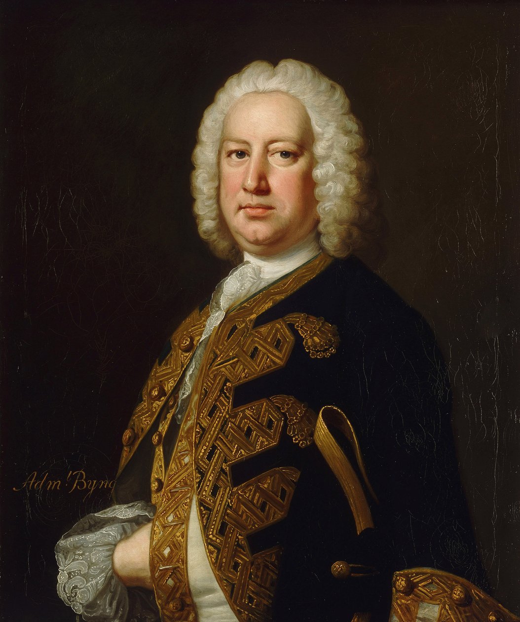 Retrato del almirante John Byng de Thomas Hudson