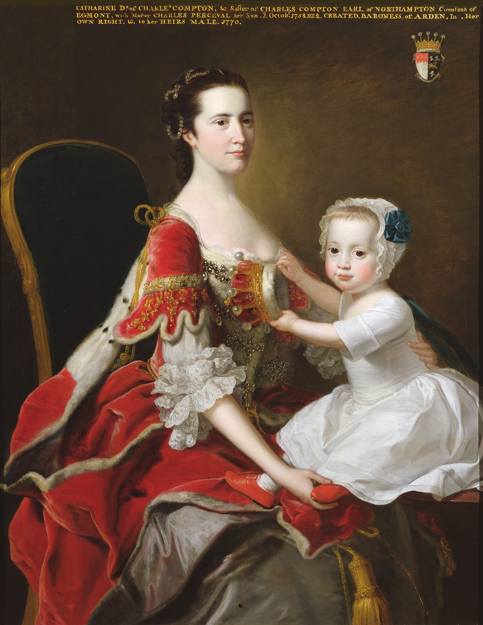 Retrato de Catherine Compton, condesa de Egmont, y su hijo mayor Charles Perceval, 1758 de Thomas Hudson