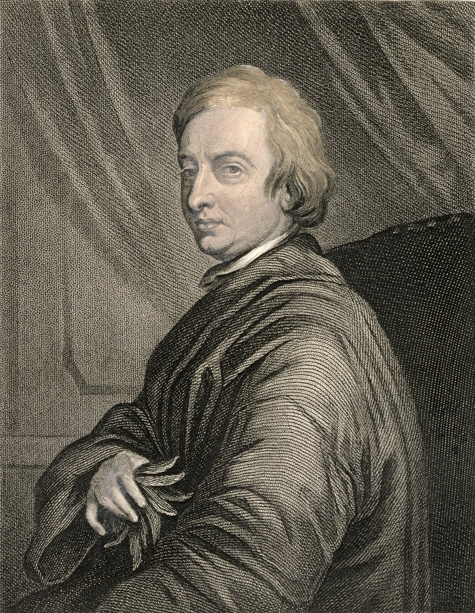 Retrato de John Dryden (1631-1700) grabado por Charles Edward Wagstaff (n.1808) pub. por William Mackenzie de Thomas Hudson
