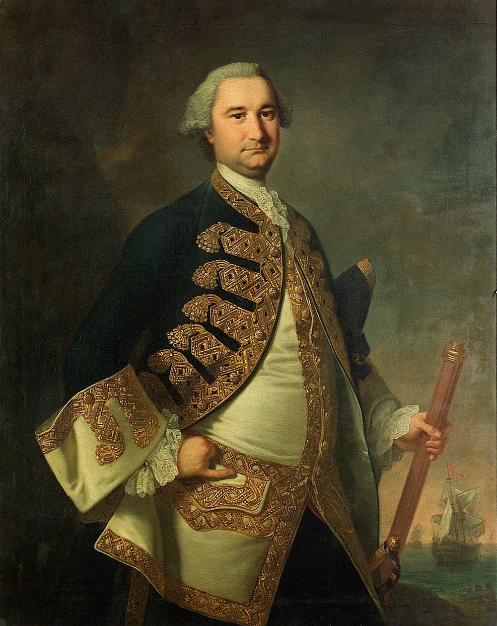 Contraalmirante Richard Tyrrell (1716/7-1766) de Thomas Hudson
