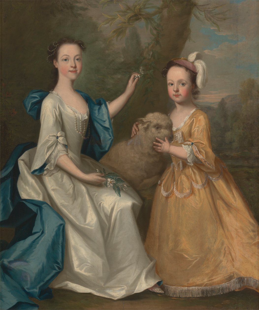 Mujeres jóvenes con un cordero de Thomas Hudson