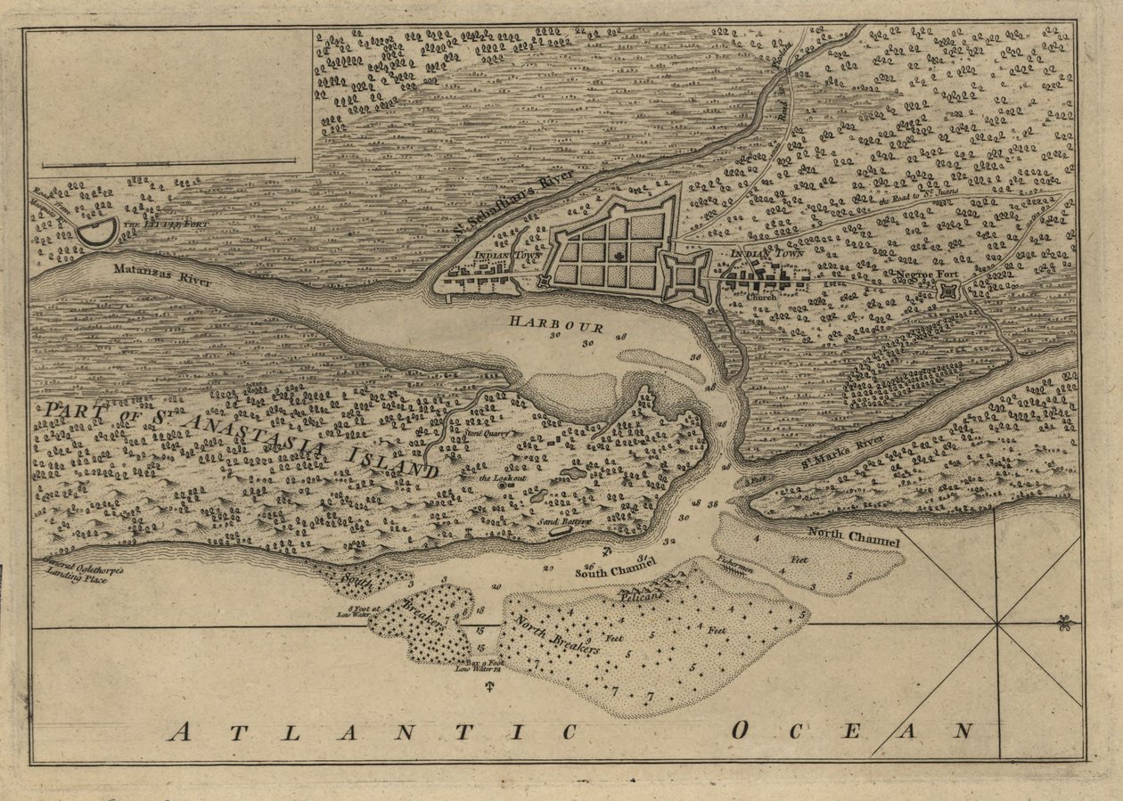 (Plano de la ciudad y el puerto de San Agustín. LOC 75693262 de Thomas Jefferys