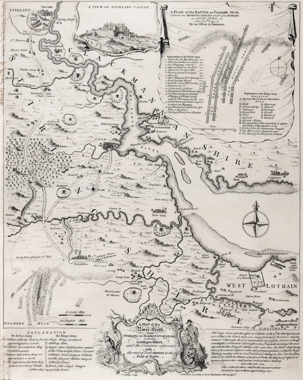 La batalla de Falkirk, 28 de enero de 1746 de Thomas Jefferys
