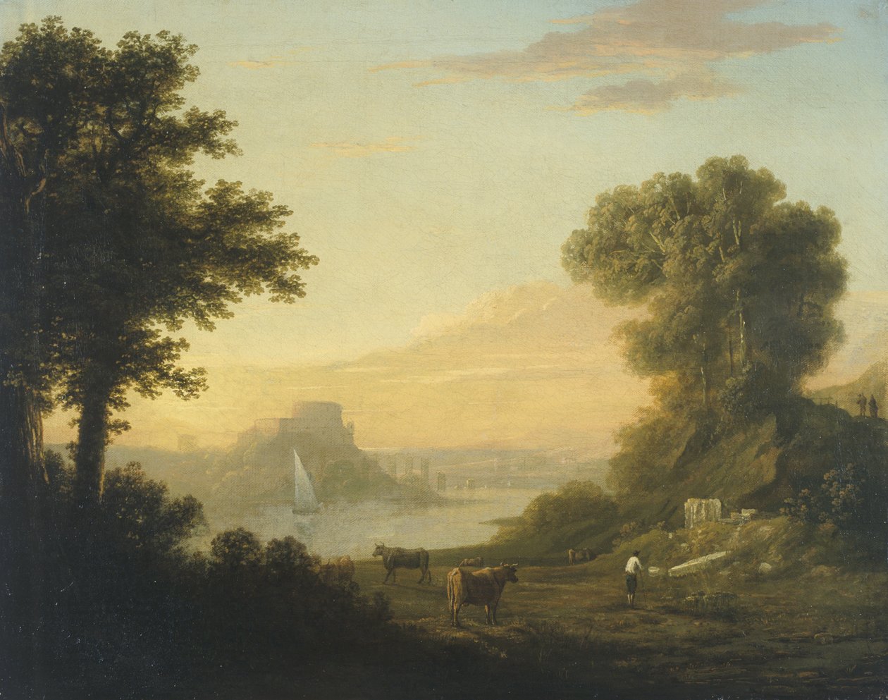 Paisaje clásico con un río de Thomas Jones