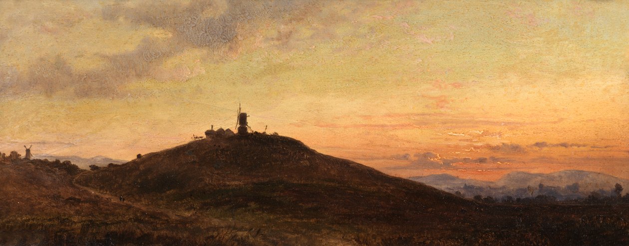 Molino de viento al atardecer de Thomas Jr. Whittle