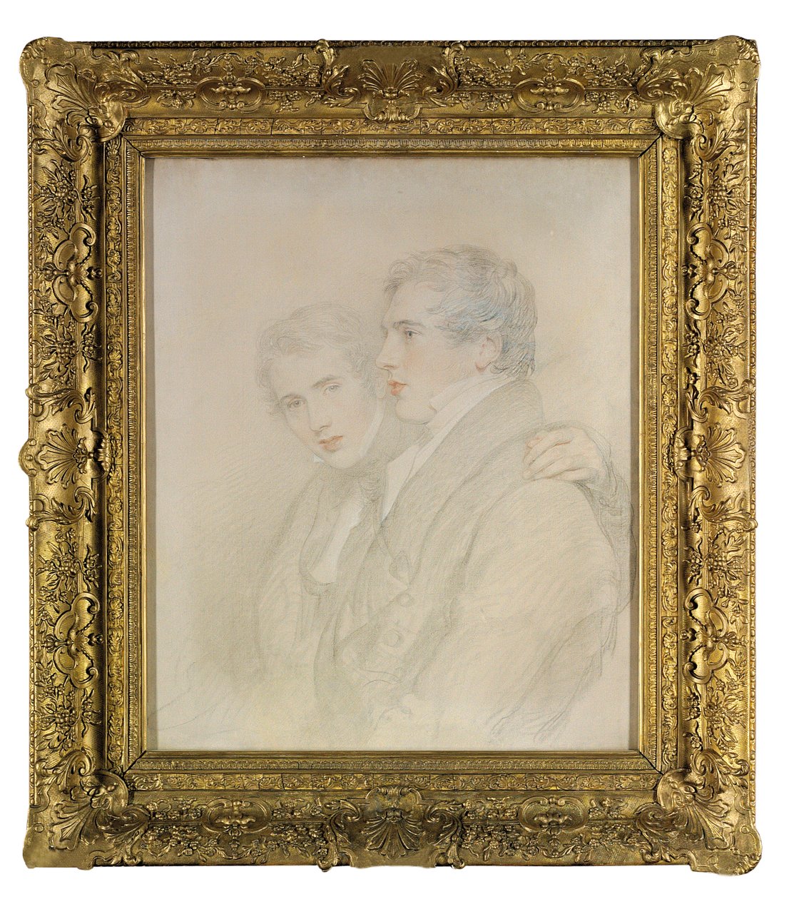 Doble retrato de Richard Rowland Bloxam (1797-1877) y Andrew Bloxam (1801-1878), medio cuerpo, de perfil, en la víspera de su partida hacia las Islas Sandwich [Hawái] en 1823 de Thomas Lawrence