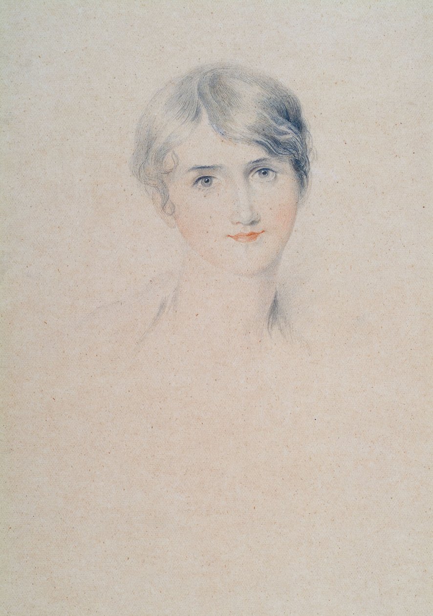 Retrato de Miss Bloxham, c.1800-10 (lápiz y tiza sobre papel) de Thomas Lawrence