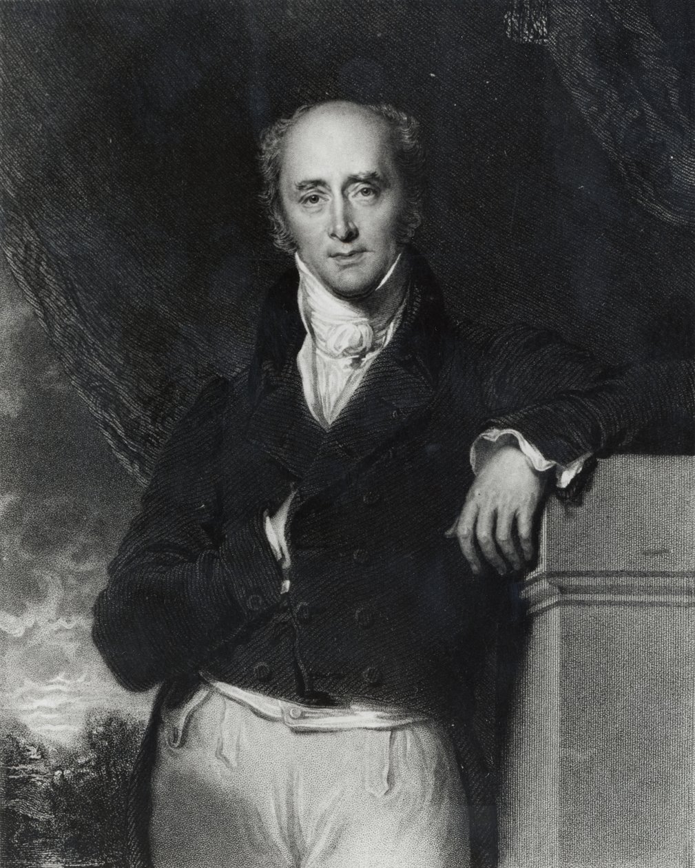 Retrato del Muy Honorable Charles Grey, Conde Grey (1764-1845) grabado por J. Cochran de Thomas Lawrence