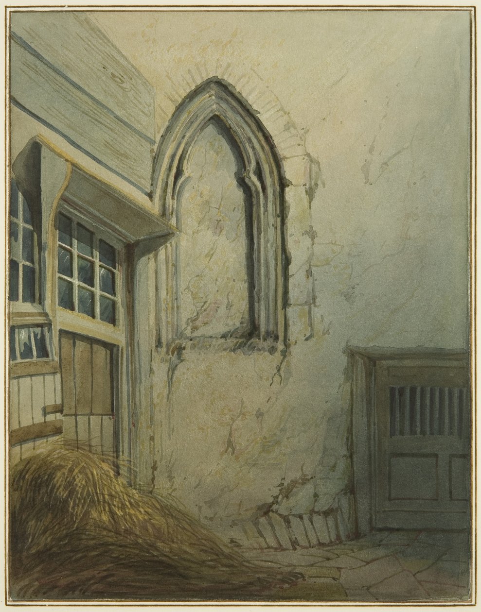 Un pequeño patio adyacente a un pasaje de Baldwin Street a St Nicholas Street de Thomas Leeson the Elder Rowbotham