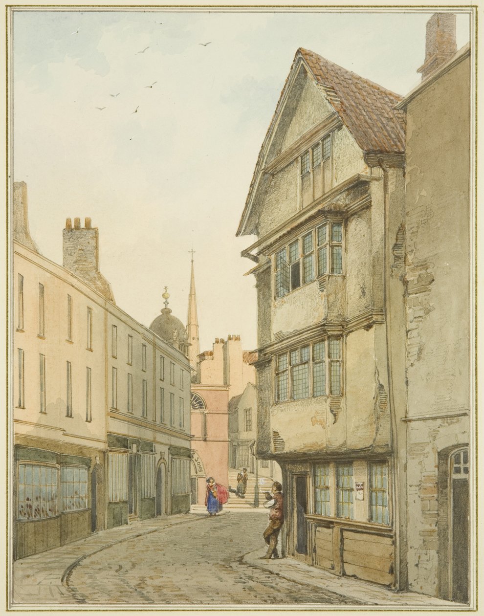 Back Street, mirando al norte hacia Baldwin Street de Thomas Leeson the Elder Rowbotham