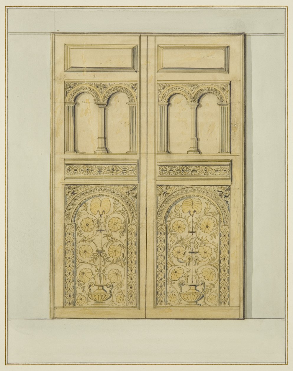 Puerta interior tallada de la entrada de la torre, Iglesia de St John