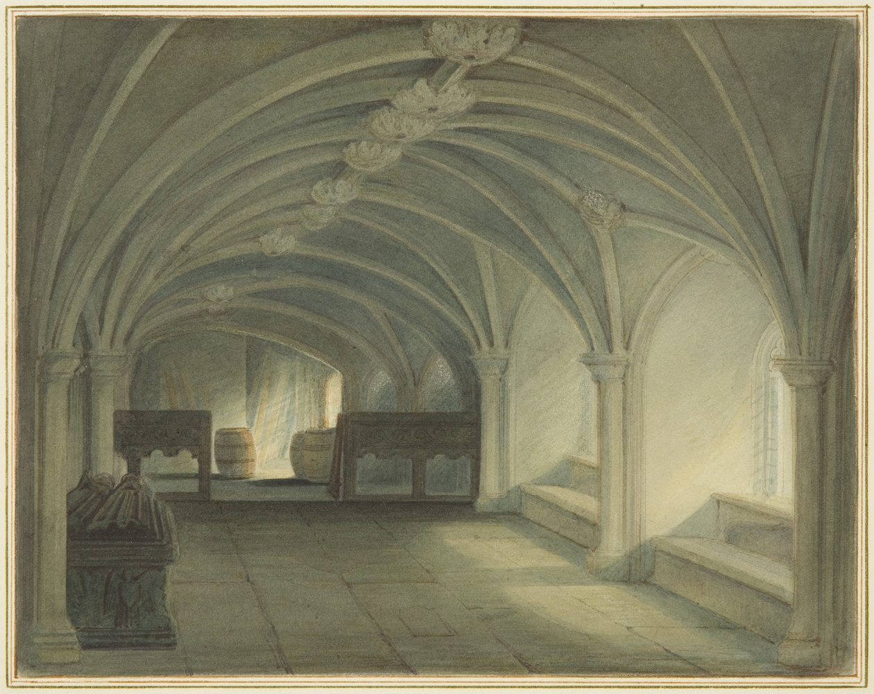 Cripta de la Iglesia de San Juan, mirando al Oeste de Thomas Leeson the Elder Rowbotham