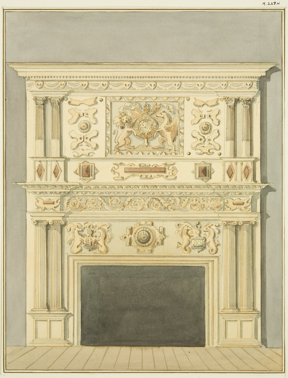 Chimenea en la casa de Hillier, St Nicholas Street de Thomas Leeson the Elder Rowbotham