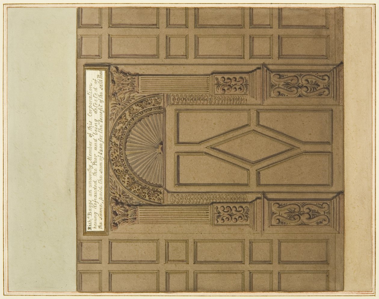 Puerta interior de la Gran Sala de la Casa de la Moneda, ahora Hospital de San Pedro de Thomas Leeson the Elder Rowbotham